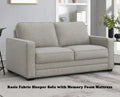 Rosie Fabric Sleeper Sofa with Memory Foam Mattress