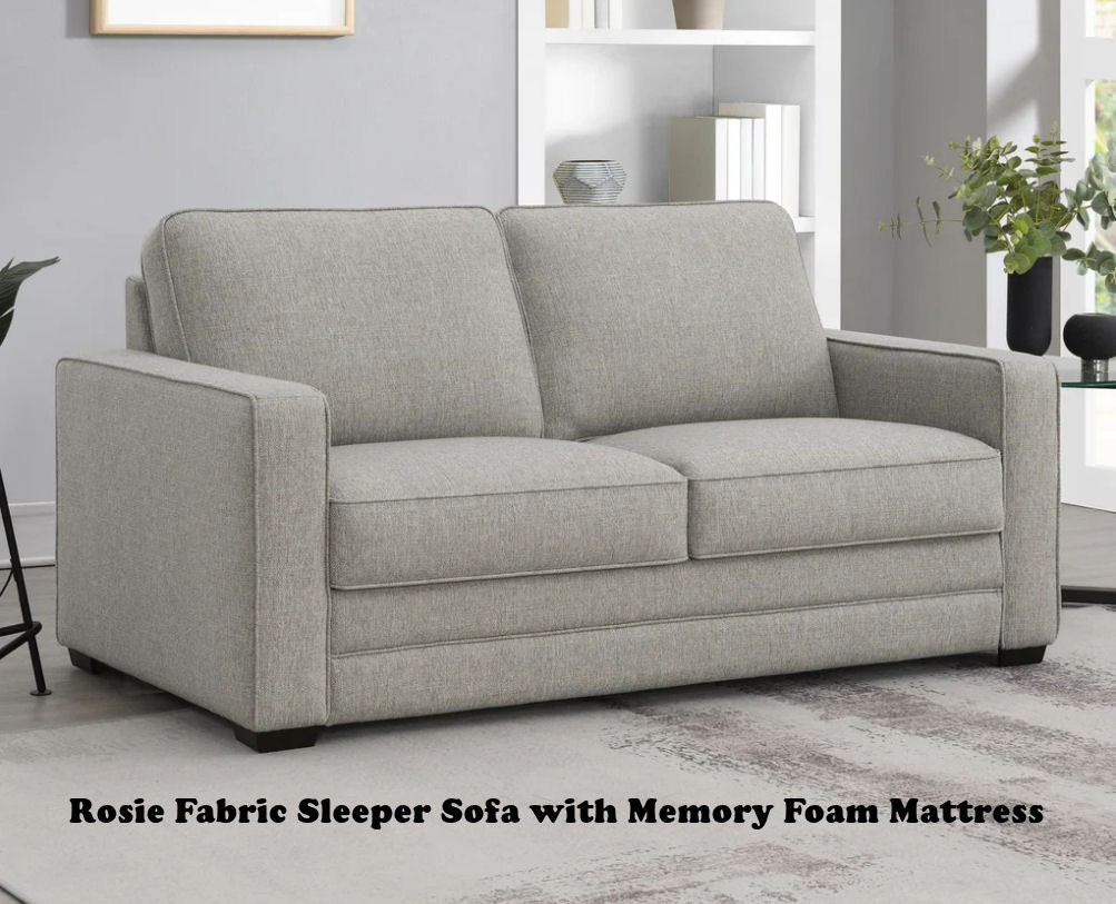 Rosie Fabric Sleeper Sofa with Memory Foam Mattress